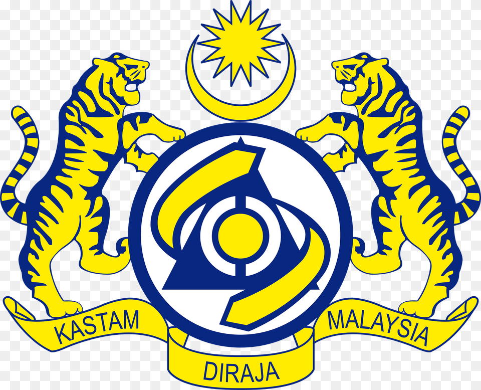 Crest Of The Royal Malaysian Customs Clipart, Logo, Animal, Mammal, Tiger Png Image