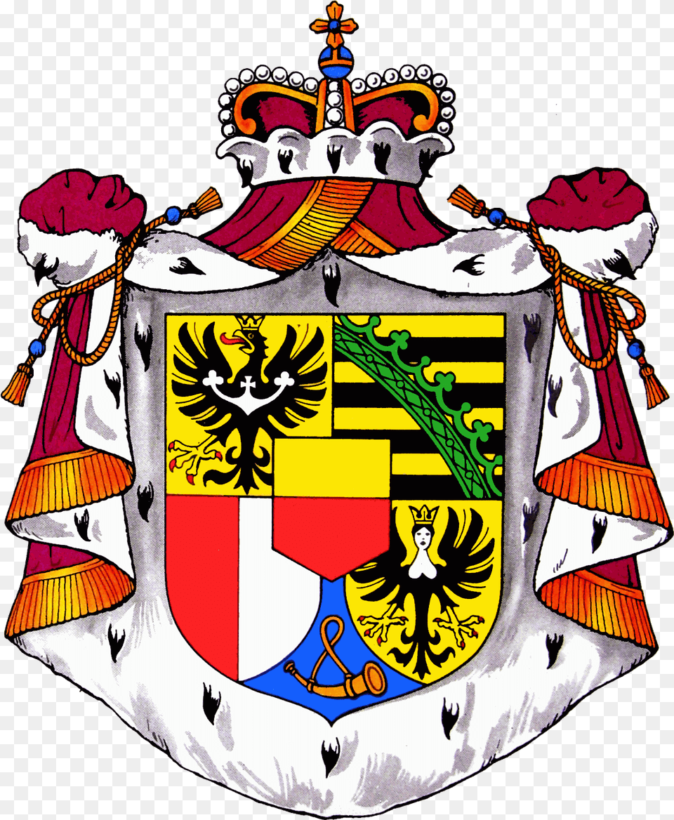 Crest With Royal Cape Clipart Liechtenstein Coat Of Arms, Armor, Shield, Adult, Wedding Png