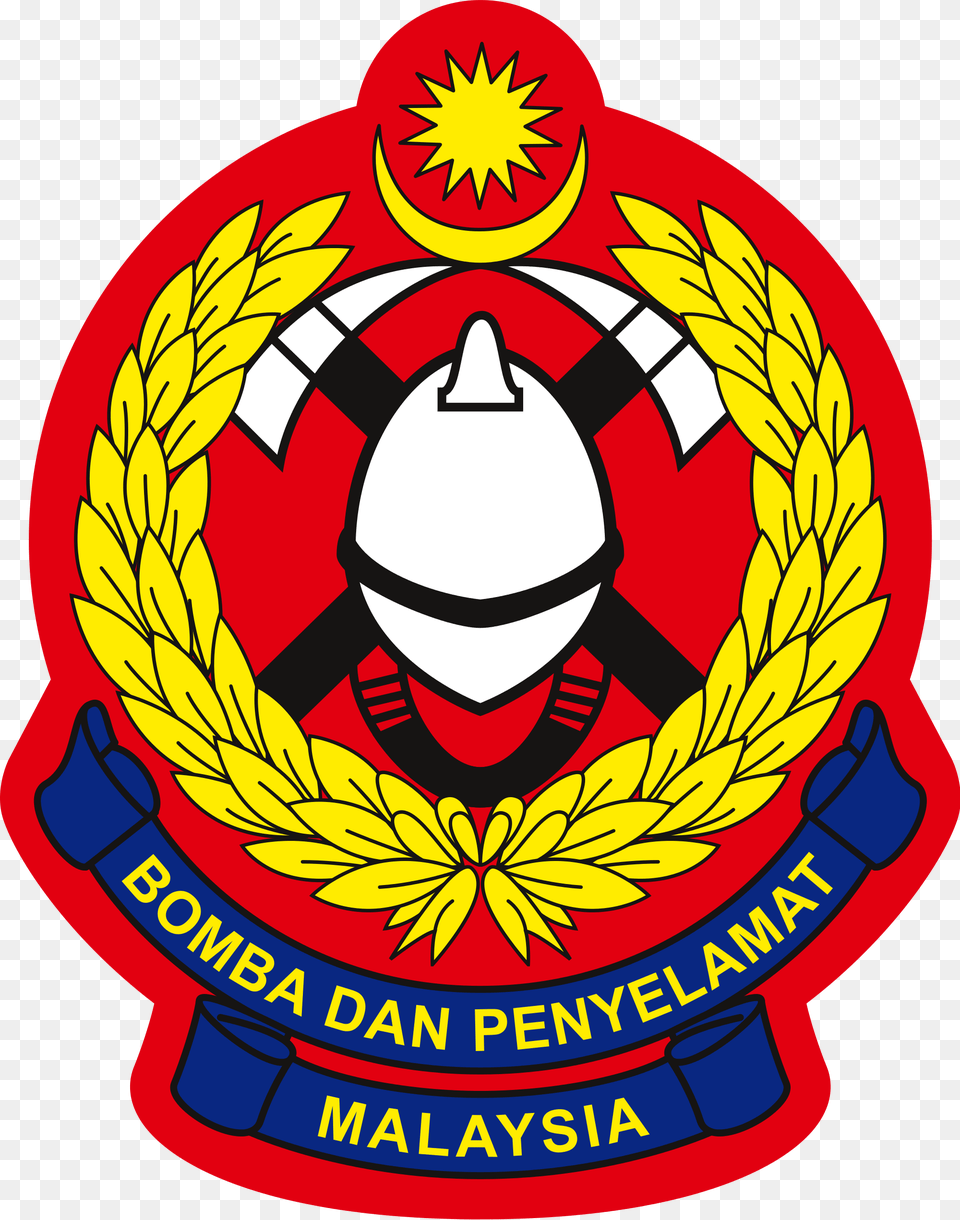 Crestedit Fire And Rescue Department Of Malaysia, Badge, Logo, Symbol, Emblem Free Png Download