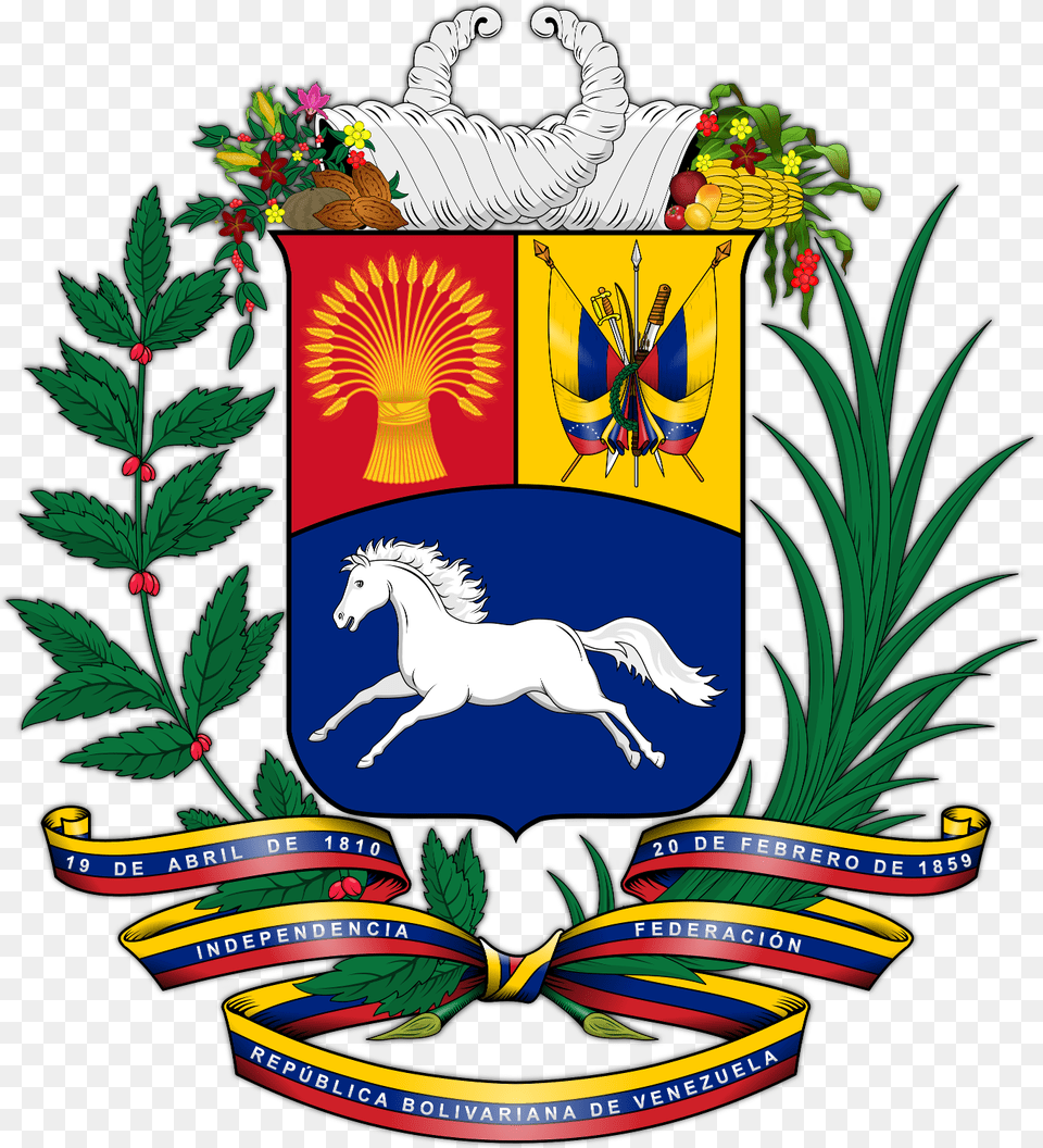 Crests Venezuela Flag National Flag South America Venezuela Coat Of Arms, Emblem, Symbol, Animal, Horse Free Transparent Png