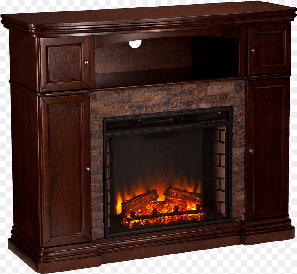 Crestshire Faux Stone Electric Media Fireplace Black, Hearth, Indoors Free Png