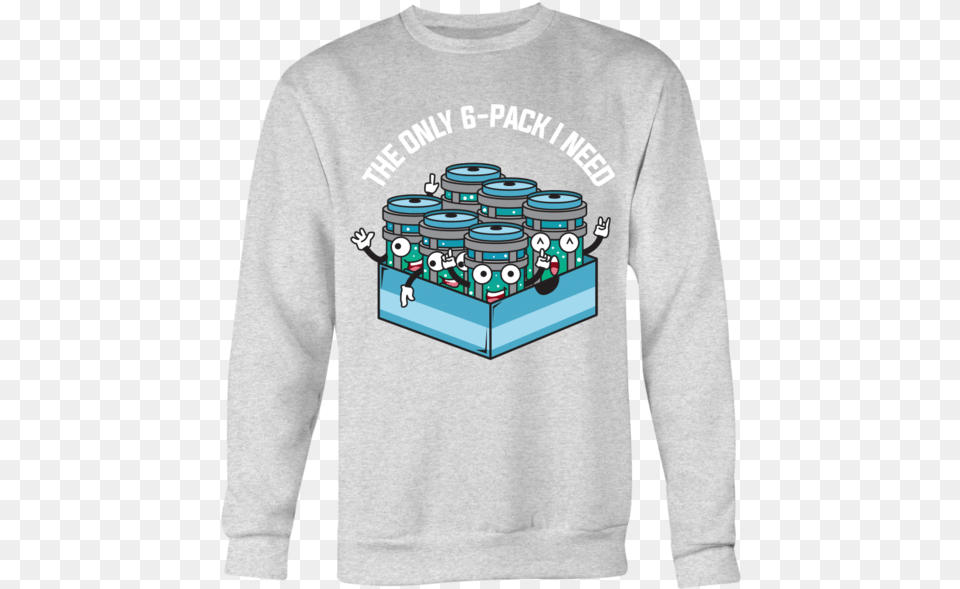 Crewneck Sweatshirt Chug Jug Six Pack World Says Give Up Hope Whispers Try, T-shirt, Clothing, Knitwear, Long Sleeve Free Transparent Png