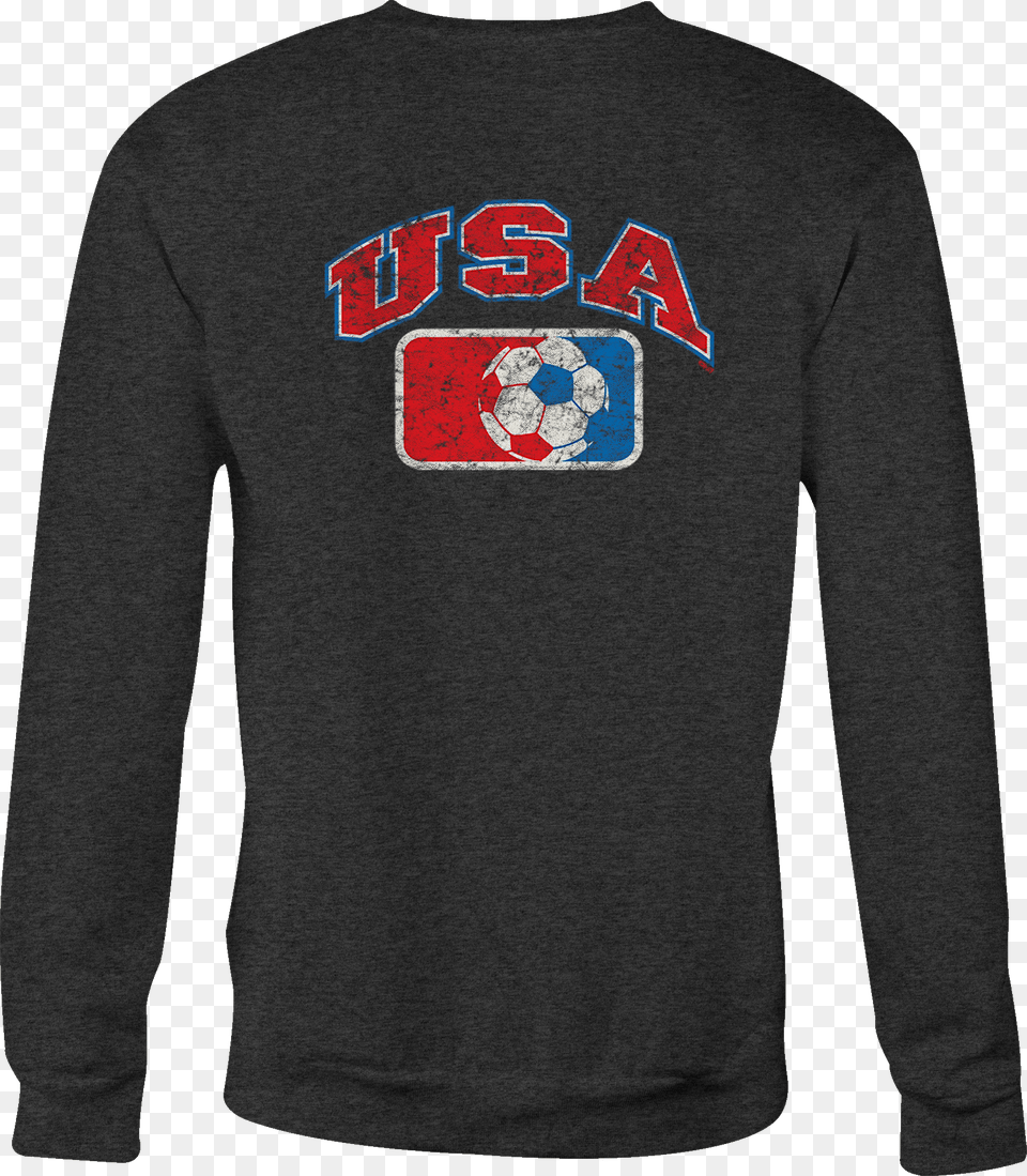 Crewneck Sweatshirt Usa Soccer Flag Shirt For Men Or Long Sleeved T Shirt, Clothing, Long Sleeve, Sleeve, Knitwear Free Png Download
