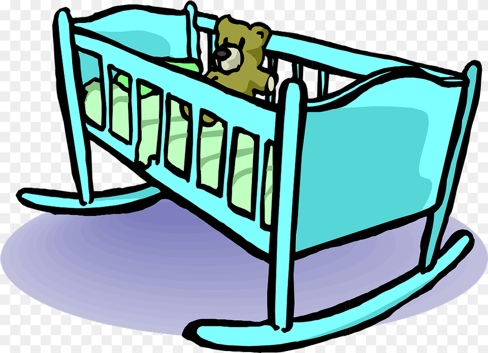 Crib Cradle Baby Bed Teddy Cradle Clipart, Furniture, Infant Bed Png