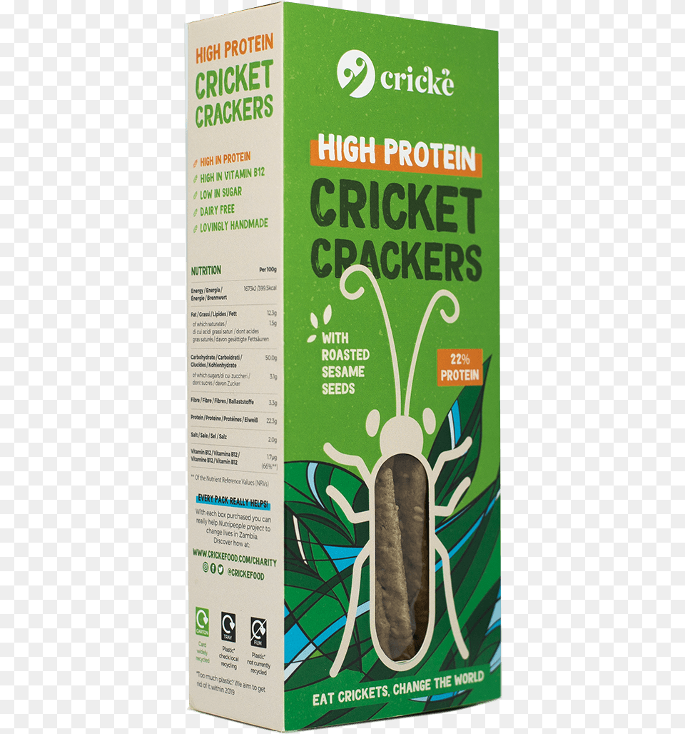 Crick Cricket Crackers Box Olive Gourmet Cracker Chips Made With Cricket Flour, Advertisement, Book, Poster, Publication Free Png Download