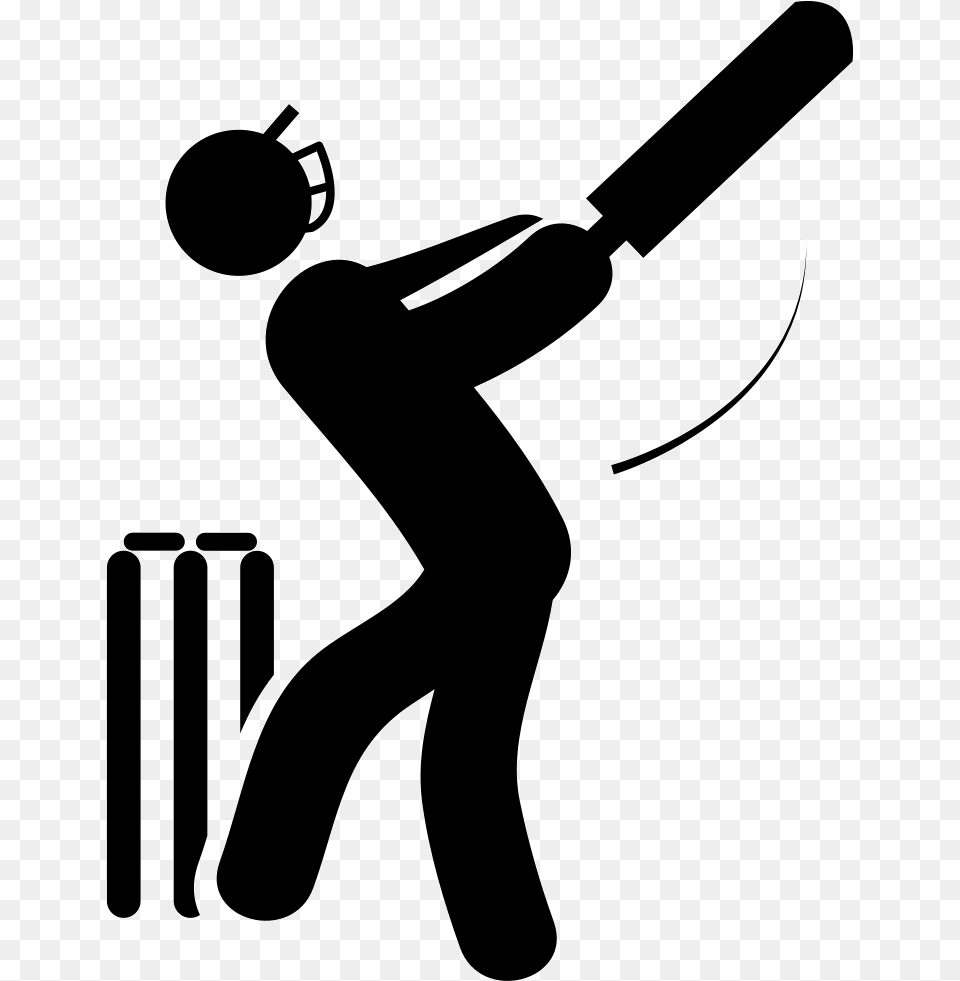 Cricket, Stencil, Silhouette, People, Person Free Png