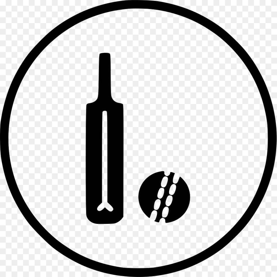 Cricket Ball Bat Equipment Batsman Batsman Icon, Stencil, Cutlery, Fork, Alcohol Free Png Download