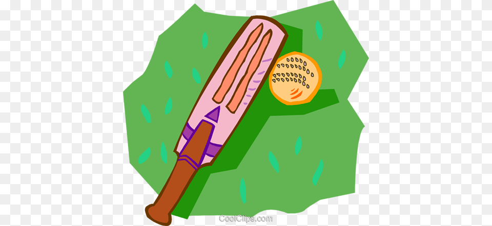 Cricket Bat And Ball Royalty Free Vector Clip Art Illustration, Baseball, Baseball Bat, Sport, People Png Image