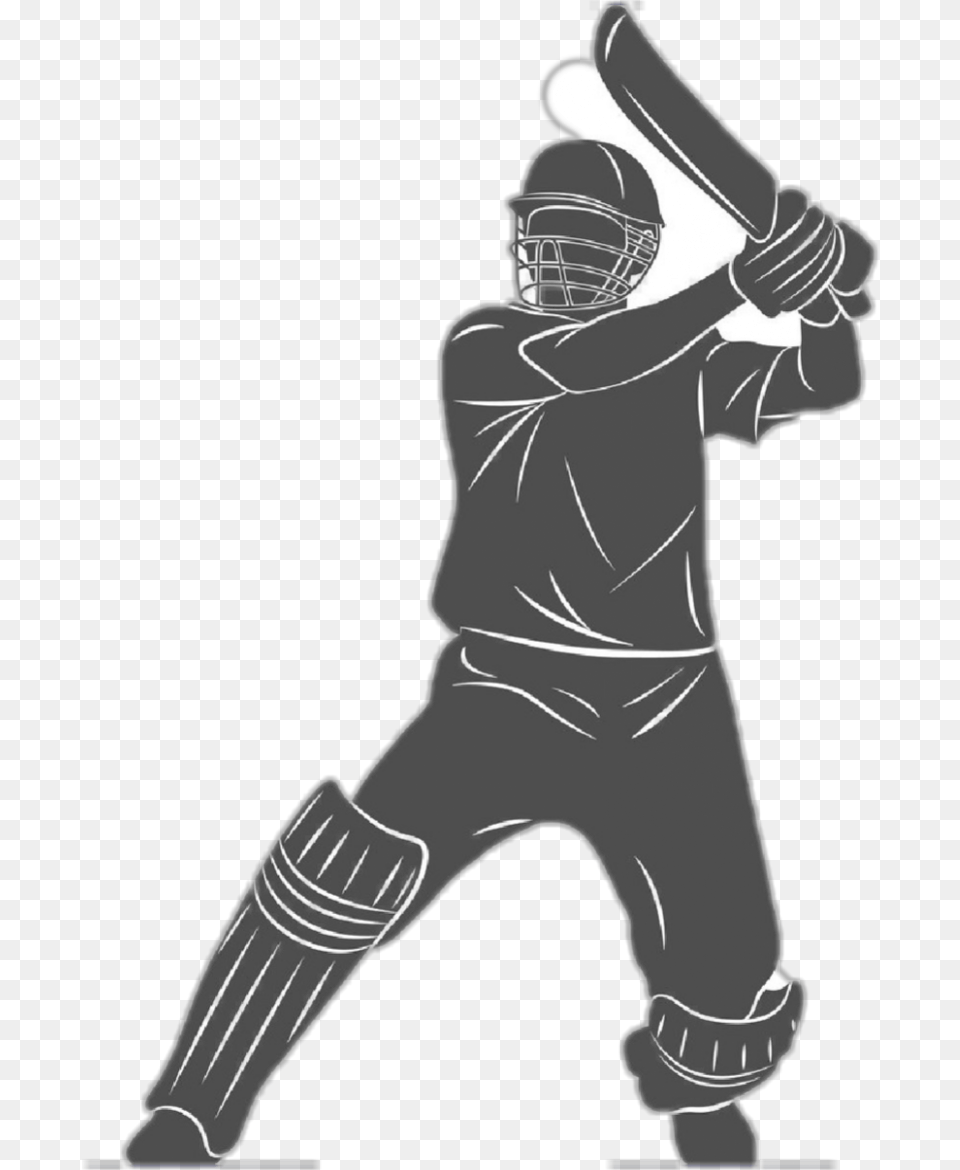 Cricket Cricket Player Black And White, People, Person, Helmet, Baseball Free Png Download