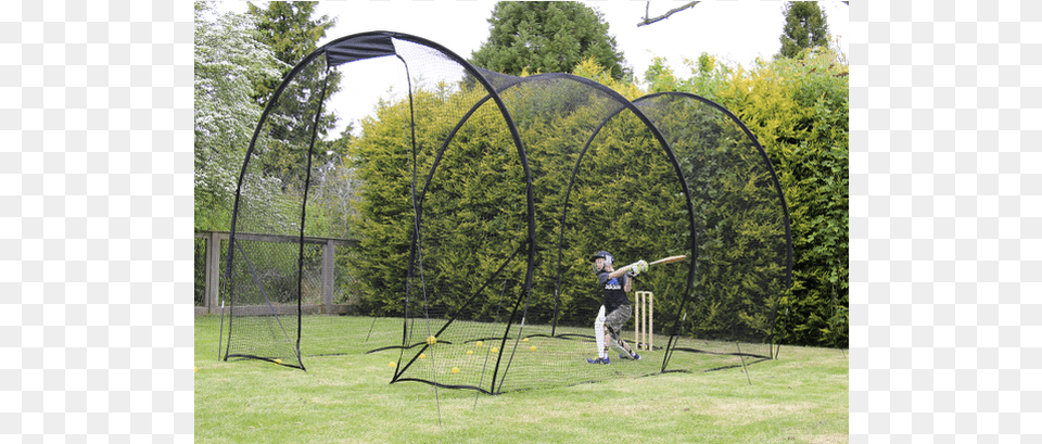 Cricket Net For Garden, Person, Grass, Plant, Outdoors Png