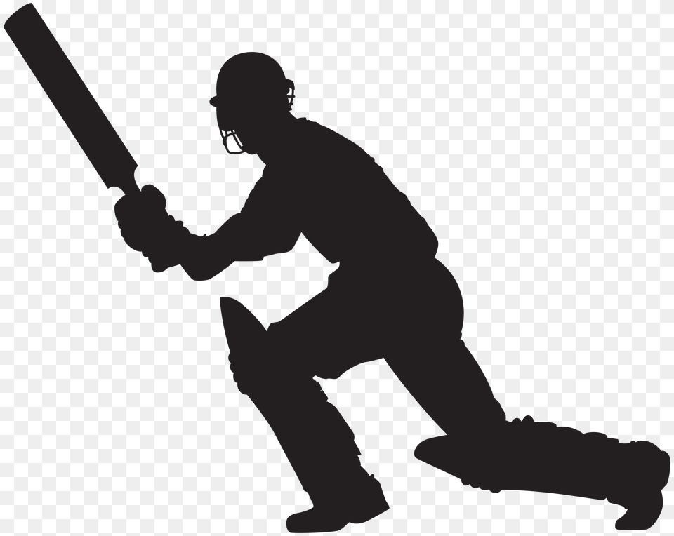 Cricket Player Silhouette Clip Art Gallery, Lighting Free Png