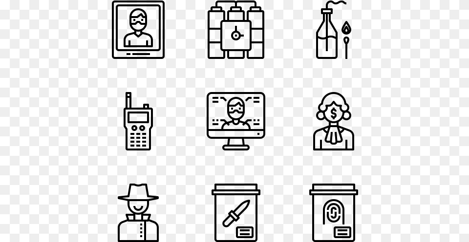 Crime Office Icons Vector, Gray Png