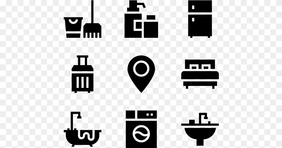 Crime Scene Icons, Gray Png