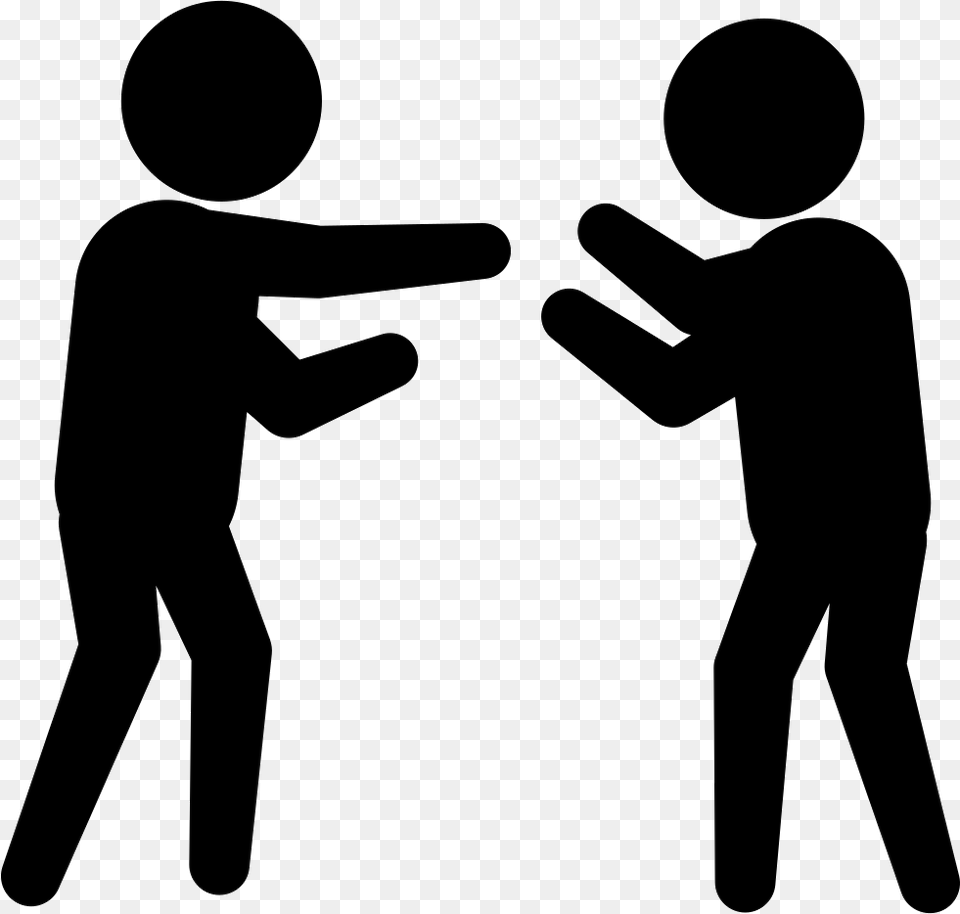 Criminal Fighting With A Person Icon Download, Silhouette, Stencil, Body Part, Hand Free Png