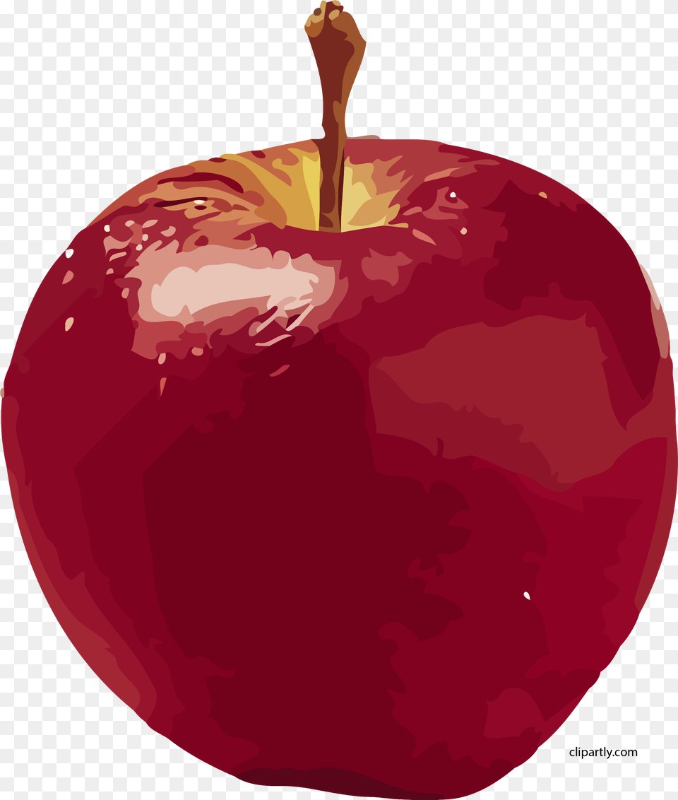Crimson Color Apple Clipart Apple, Food, Fruit, Plant, Produce Free Transparent Png