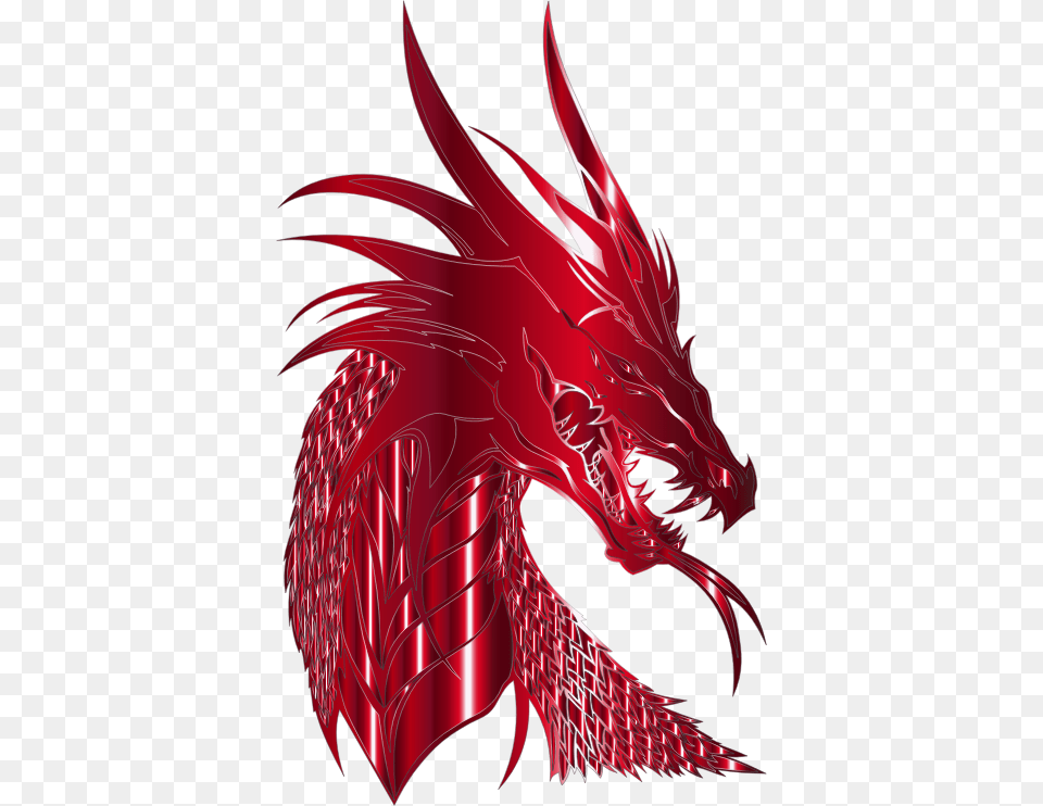 Crimson Dragon Head Dragon Silhouette, Animal, Fish, Sea Life, Shark Png Image