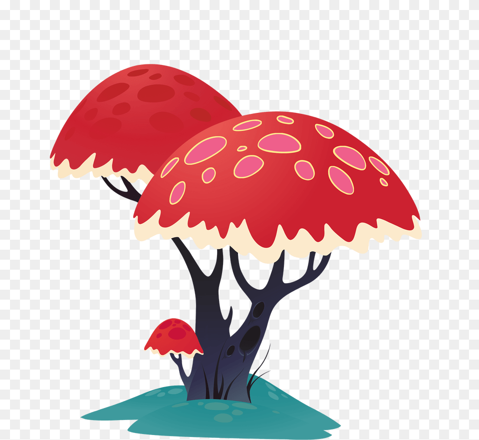 Crimson Fantasy Tree Clipart, Agaric, Fungus, Mushroom, Plant Free Transparent Png