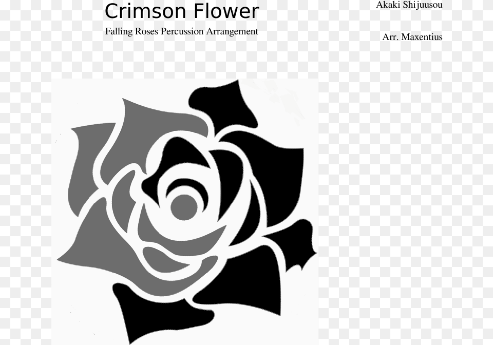 Crimson Flower Sheet Music Composed By Arr Blazblue Character, Plant, Rose, Stencil Png