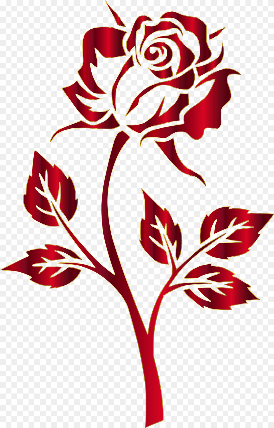 Crimson Rose Silhouette No Background By Gdj Flower Clipart Black And White, Art, Floral Design, Graphics, Pattern Free Png Download