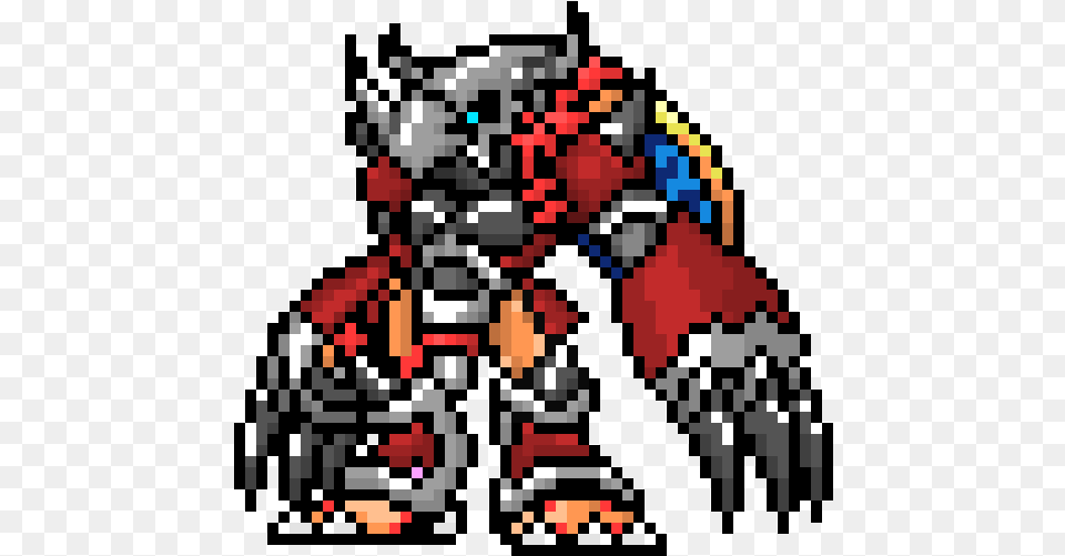 Crimsonwargreymon Wargreymon Pixel Art, Electronics, Hardware, Qr Code Free Transparent Png