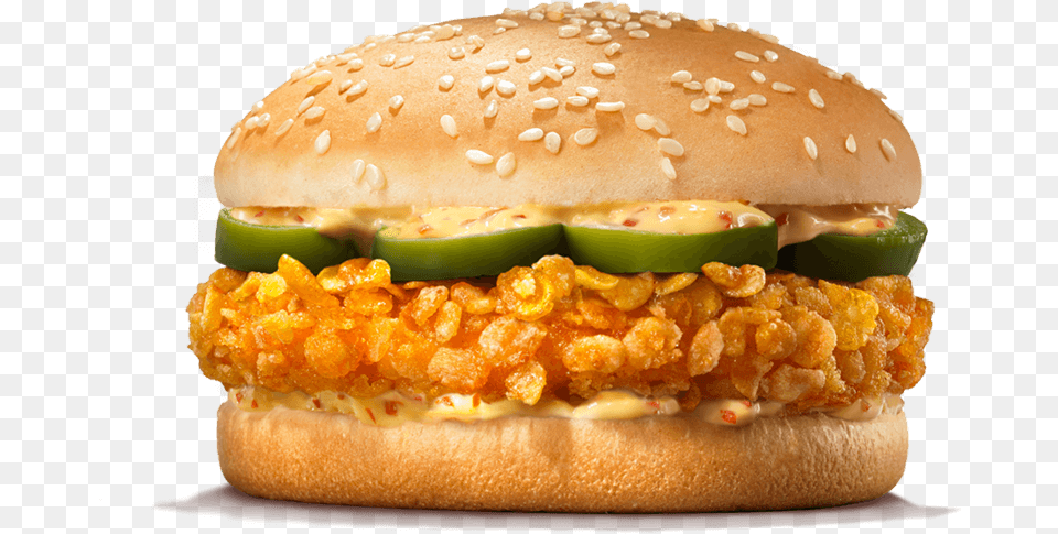 Crispy Chicken Chilli Cheese Burger King, Food, Sandwich Free Transparent Png