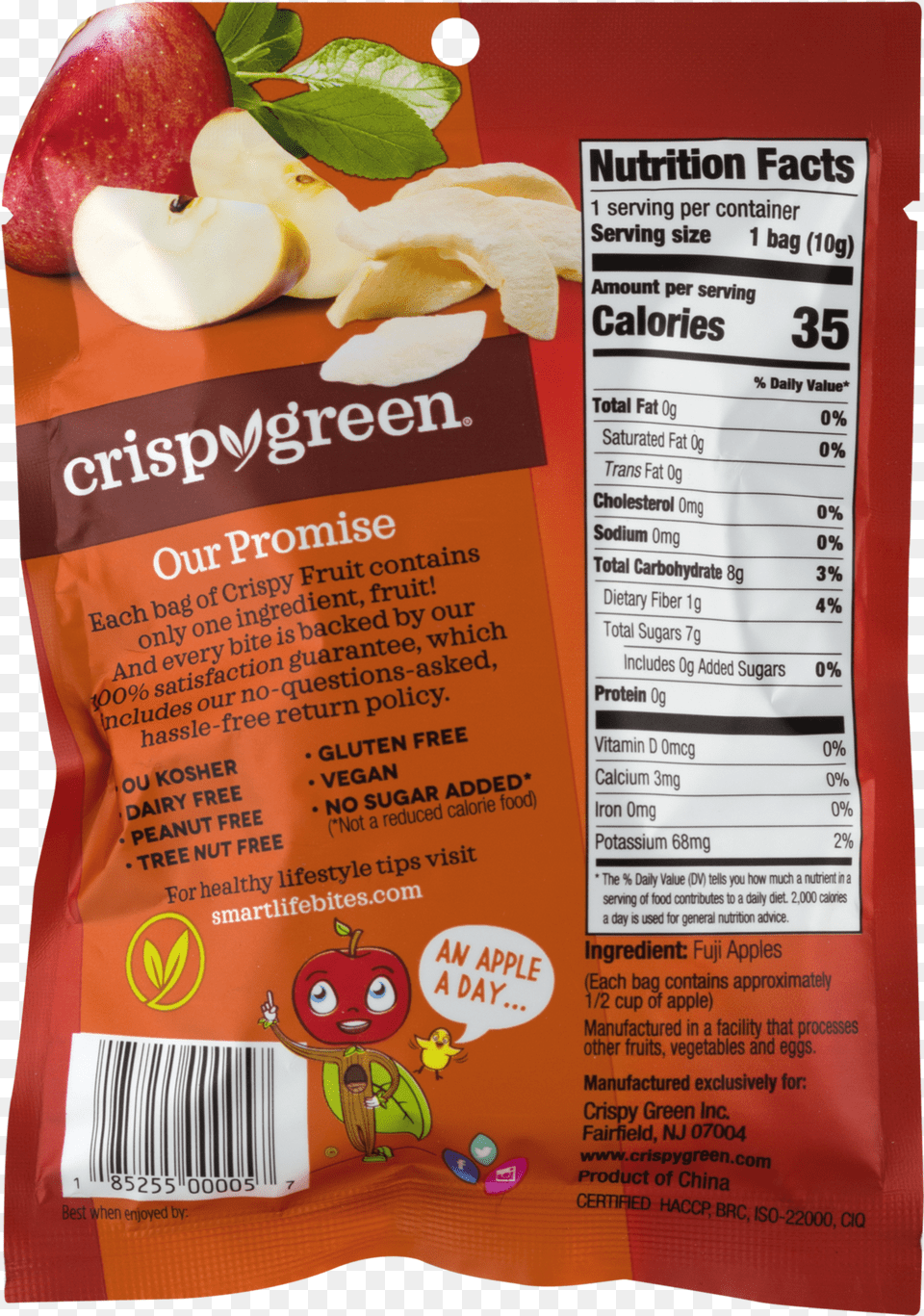 Crispy Green Freeze Dried Apple Nutrition Facts, Food, Fruit, Plant, Produce Free Png