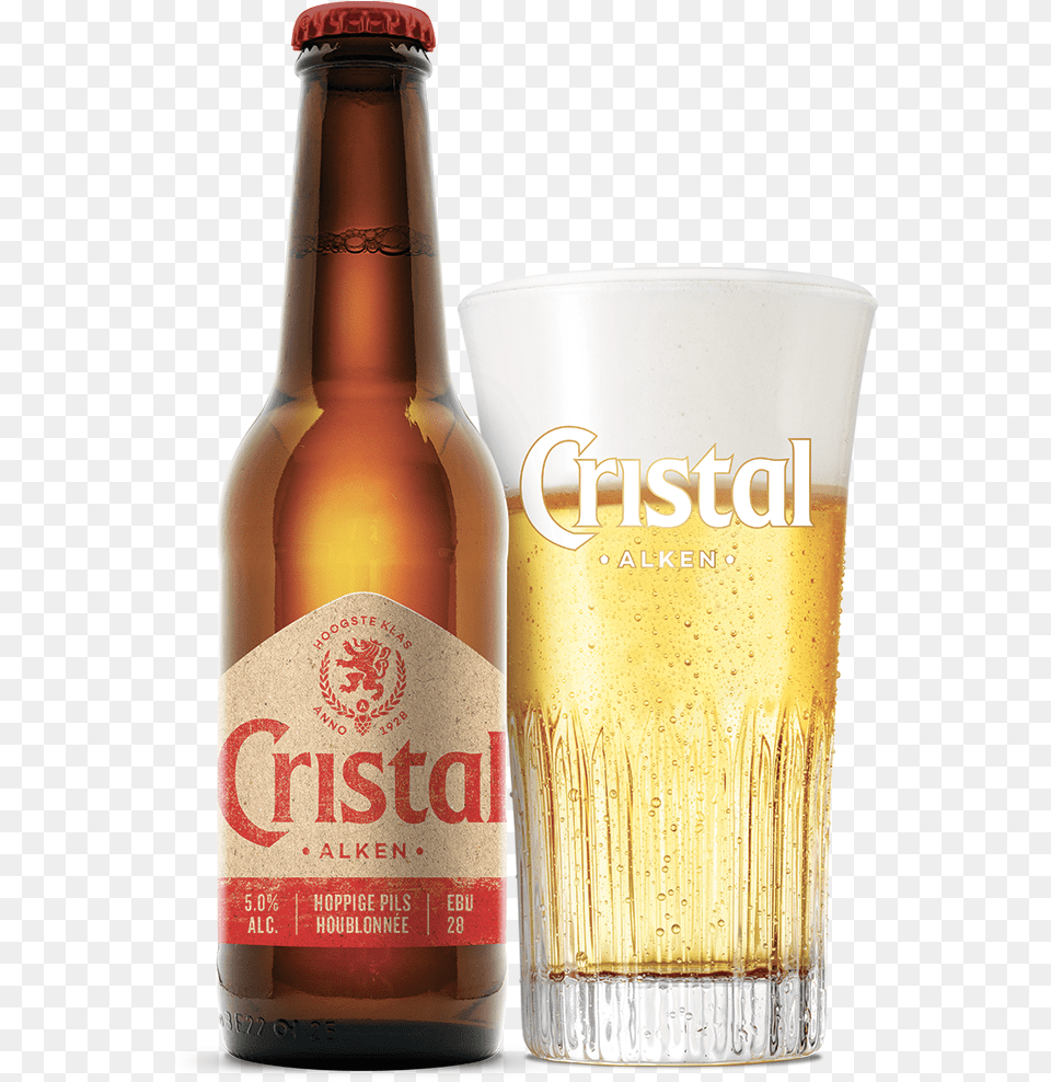 Cristal Glass Fles Cristal Alken, Alcohol, Beer, Beer Bottle, Beverage Free Transparent Png