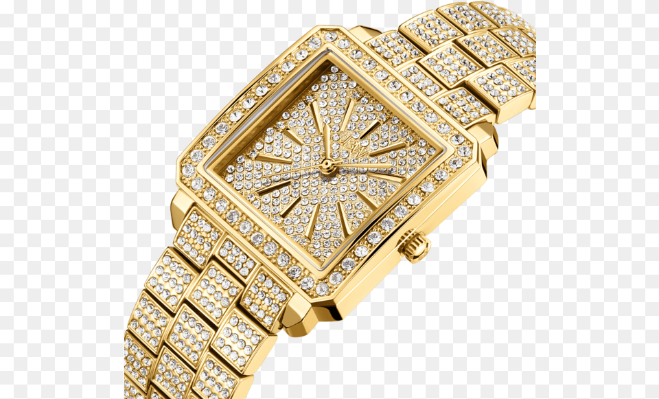 Cristal Square J6386a Gold Diamond Square Watch, Accessories, Arm, Body Part, Gemstone Free Transparent Png