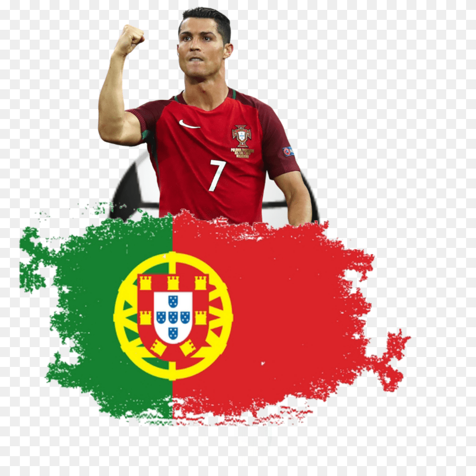 Cristiano Ronaldo Cristiano Ronaldo Portugal Bandei, T-shirt, Clothing, Person, Man Free Png