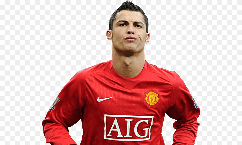 Cristiano Ronaldo Football F Manchester United Black Kit 2008, Shirt, Body Part, Clothing, Face Png
