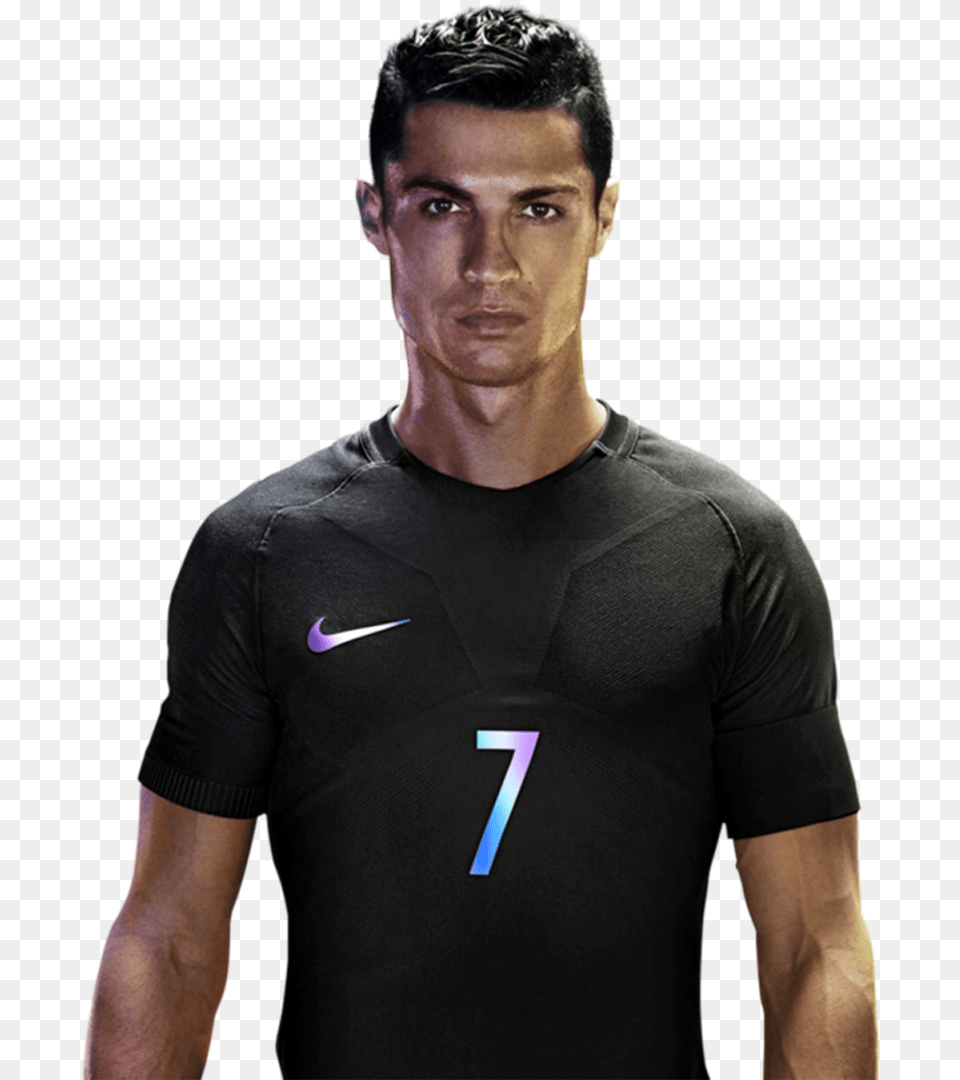 Cristiano Ronaldo Football Render Footyrenders Cristiano Ronaldo Wearing T Shirt, Adult, Person, Man, Male Free Png Download