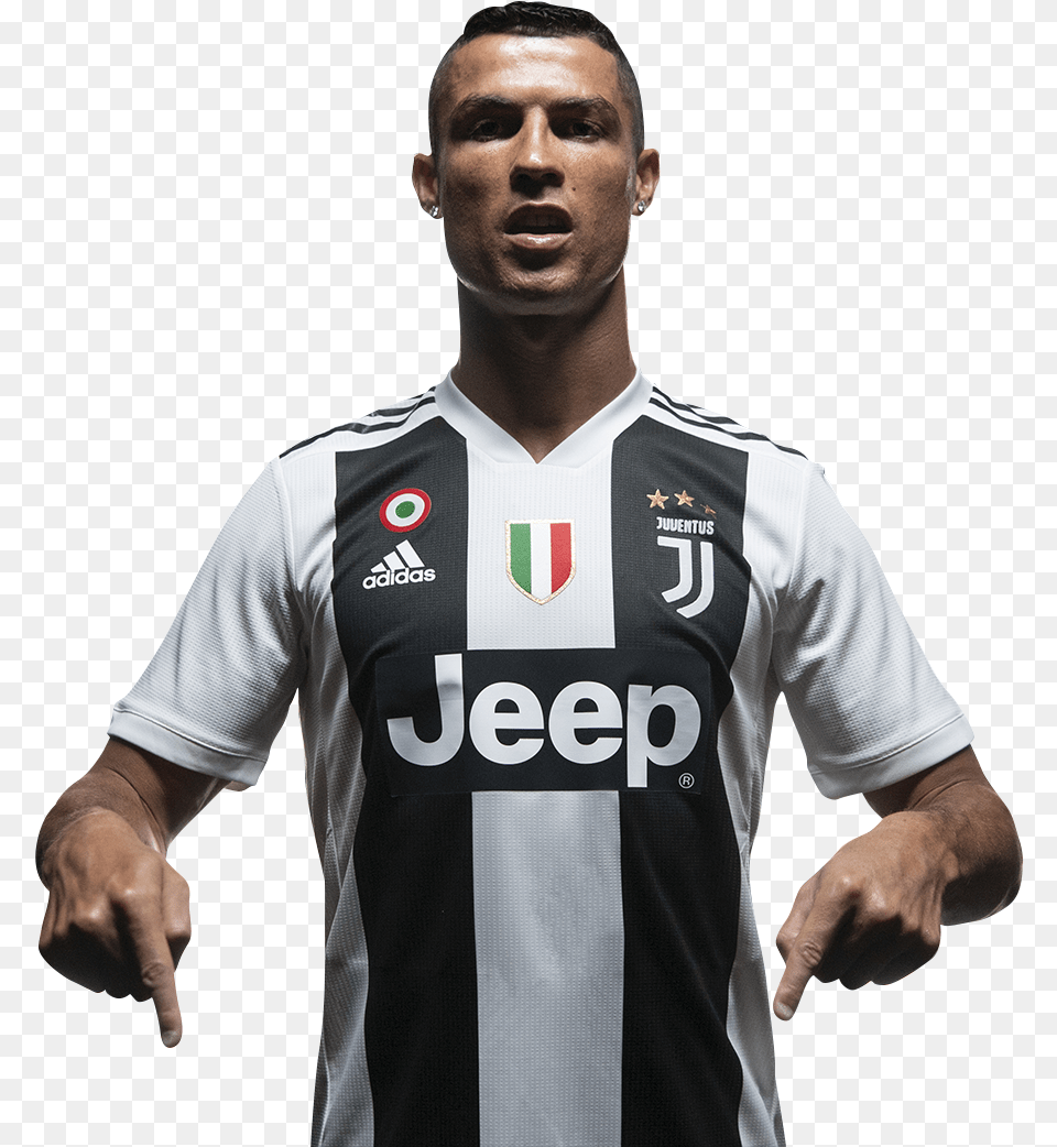 Cristiano Ronaldo Juve, Adult, Shirt, Person, Man Free Png Download