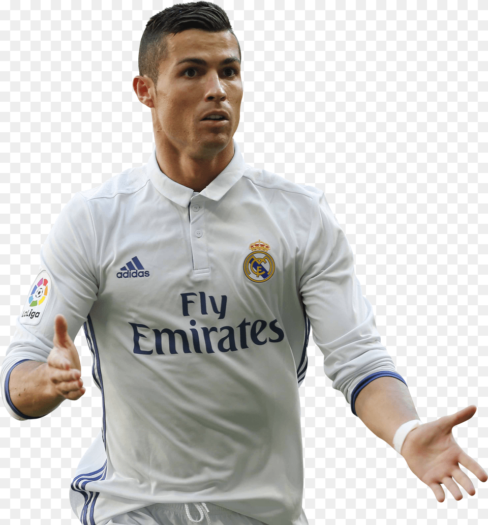 Cristiano Ronaldo Render Cristiano Ronaldo 2016 17, Shirt, Person, Hand, Finger Free Png Download