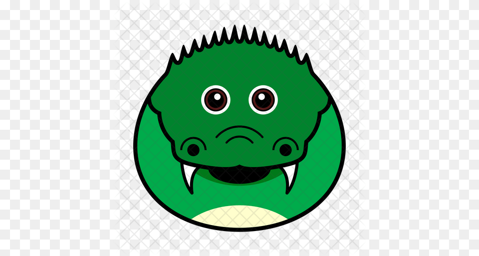 Croc Icon Of Colored Outline Style Crocodile Face Cartoon, Animal, Beak, Bird, Green Png