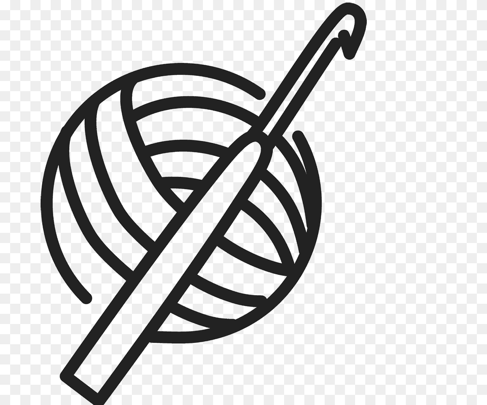 Crochet Hook And Yarn Rubber Stamp Sewing Stamps Stamptopia Free Png