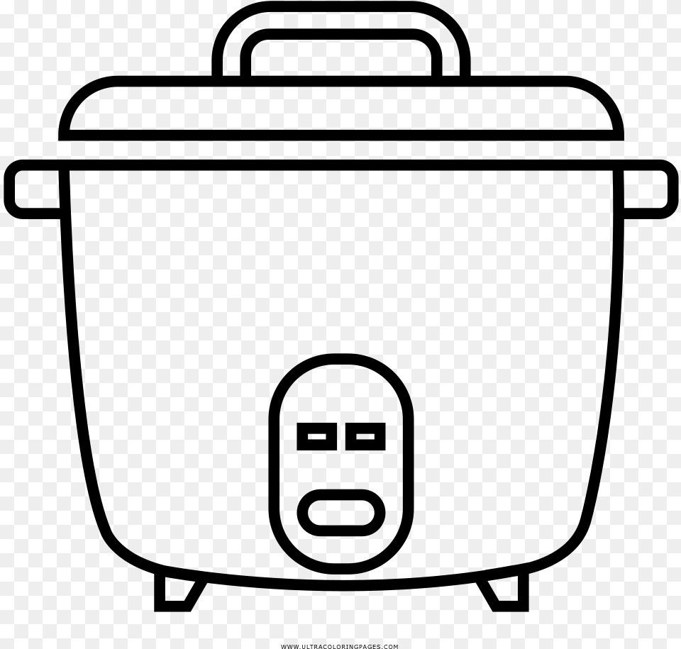 Crock Pot Coloring, Gray Png