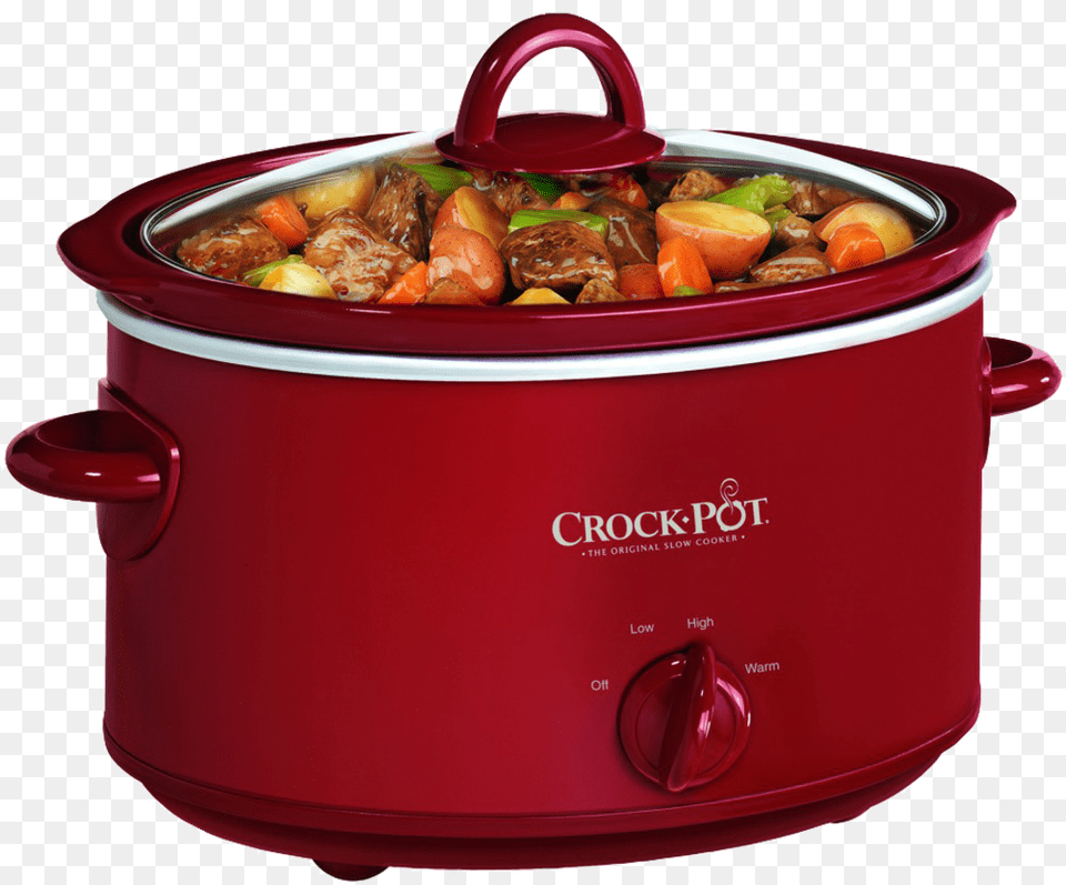 Crock Pot Manual Slow Cooker Red Rival Crock Pot, Appliance, Device, Electrical Device, Slow Cooker Png Image