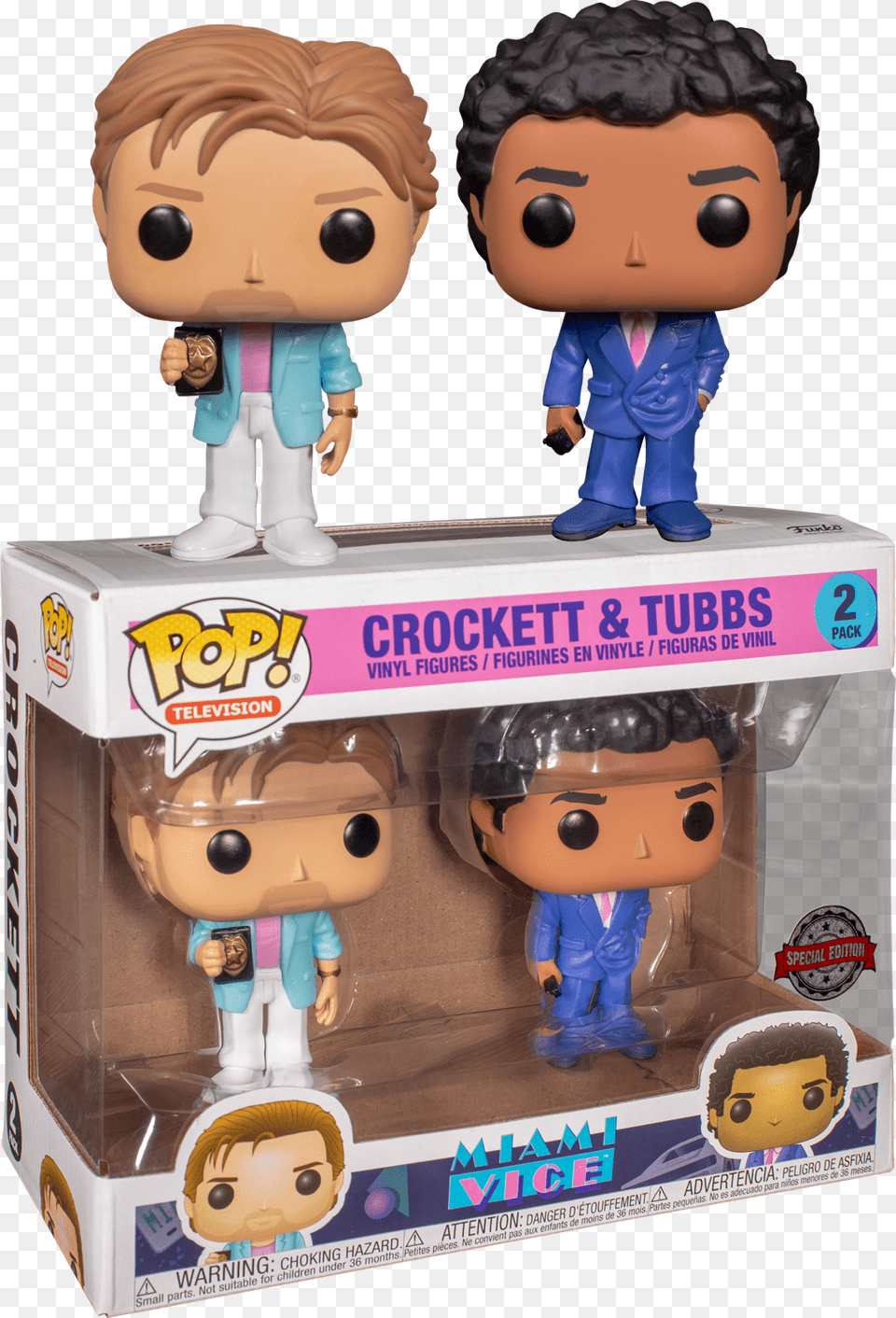 Crockett Amp Tubbs Pop Vinyl Figure 2 Pack Pop Vinyl, Figurine, Baby, Person, Face Free Png