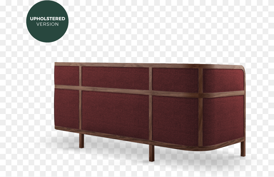 Crockford Sofa In Walnut Wood Ratan And Red Linen Couch, Cabinet, Furniture, Sideboard, Table Free Transparent Png