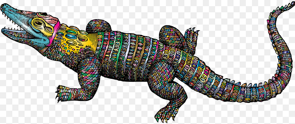 Crocodile Alligator Line Art Vector Graphic On Pixabay Cartoon Crocodile, Animal, Lizard, Reptile Free Transparent Png