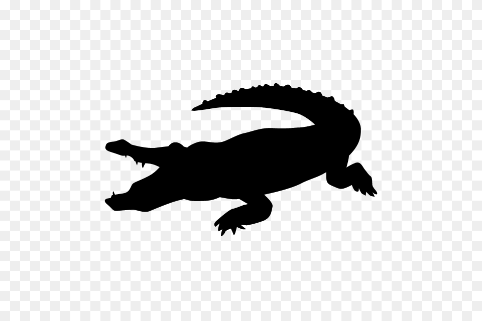 Crocodile Animal Silhouette Illustrations, Gray Free Png