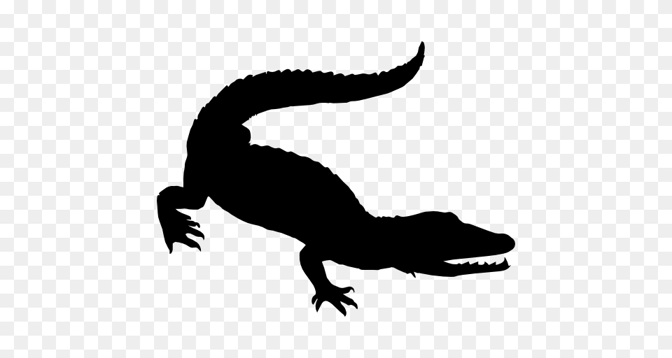 Crocodile Black And White Crocodile Black, Gray Free Transparent Png