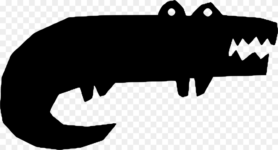 Crocodile Clip Alligators Black And White Silhouette Alligator Silhouette, Gray Free Transparent Png