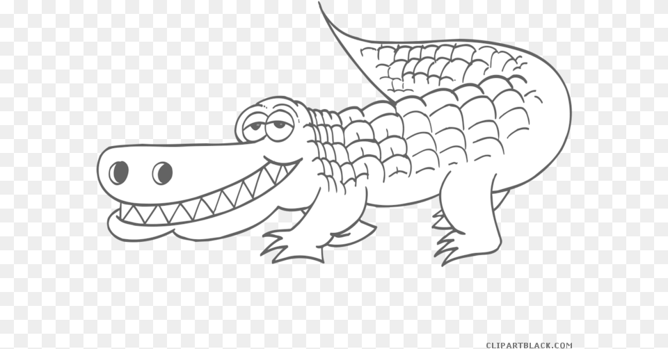 Crocodile Clipart Black And White Zoo Animal Clipart Black And White, Reptile, Fish, Sea Life, Shark Free Png Download