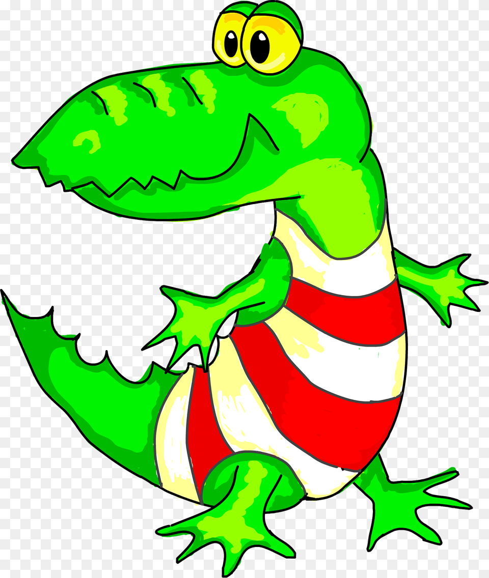 Crocodile In A Swimming Suit Clipart, Animal, Fish, Sea Life, Shark Free Png Download