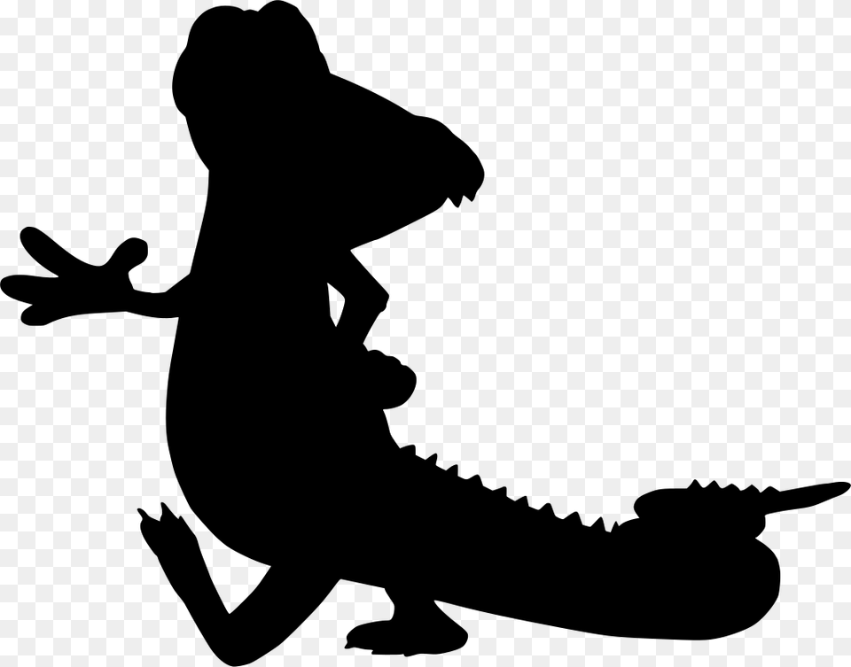 Crocodile In Water Drawing Naple Tree, Gray Free Png