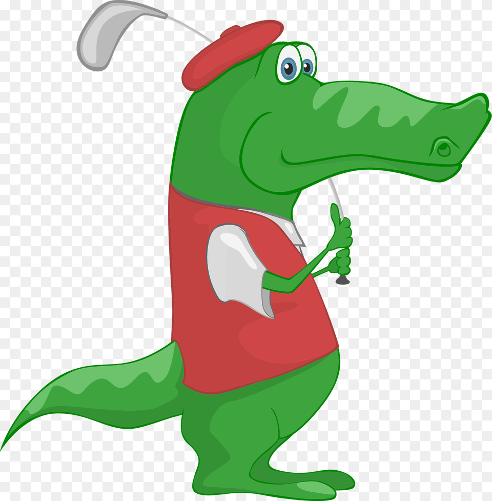 Crocodile Playing Golf Clipart, Animal, Fish, Sea Life, Shark Free Transparent Png