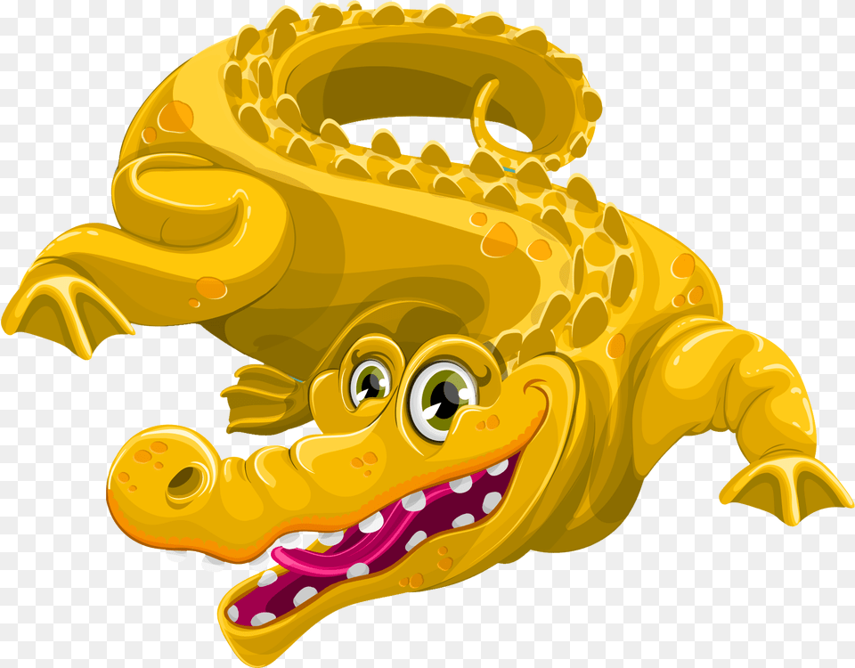 Crocodile Vector Transparent Pngpix Gold Crocodile Clipart, Bulldozer, Machine, Dragon, Animal Png Image