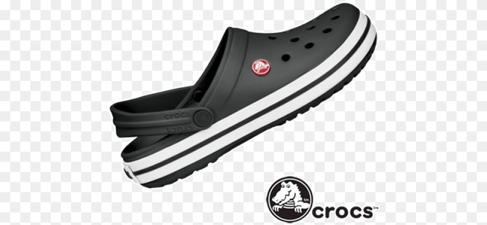Crocs Black Crocband Sandal Crocs With White Bottoms, Clothing, Footwear, Shoe, Sneaker Free Png