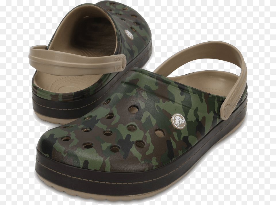 Crocs Crocband Camuflage Tumbleweed Crocs Crocband Camo Ii Clog, Clothing, Footwear, Shoe, Clogs Png
